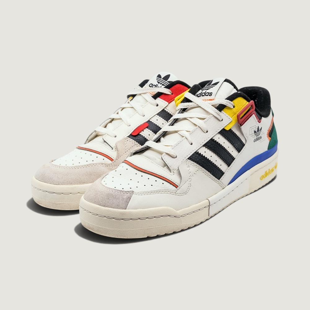 Adidas Forum Exhibit Low Off White Multicolor Leather Sneakers Size 11 GW6349